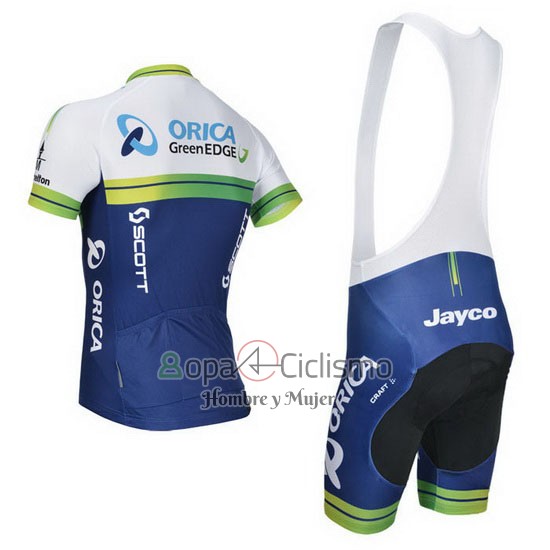 Orica Verdeedge Ropa Ciclismo Culotte Corto 2014 Mangas Cortas Blanco y Azul